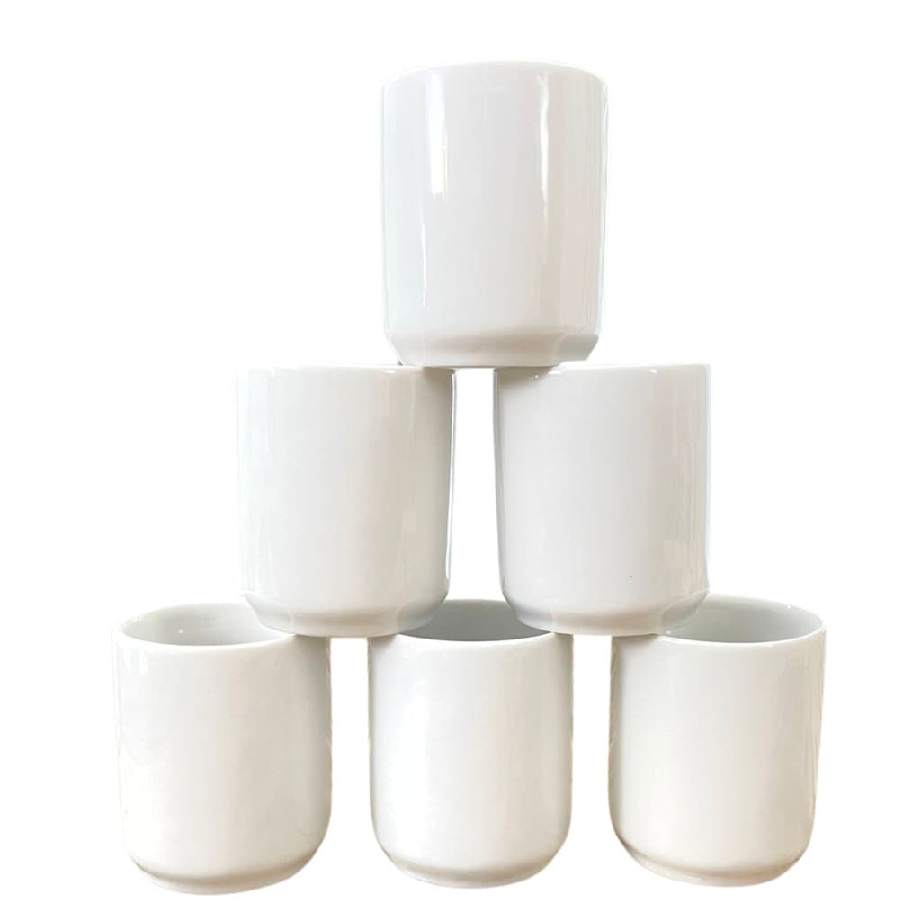 Jogo 6 copos 150ml - Kit Porcelana branca (3)