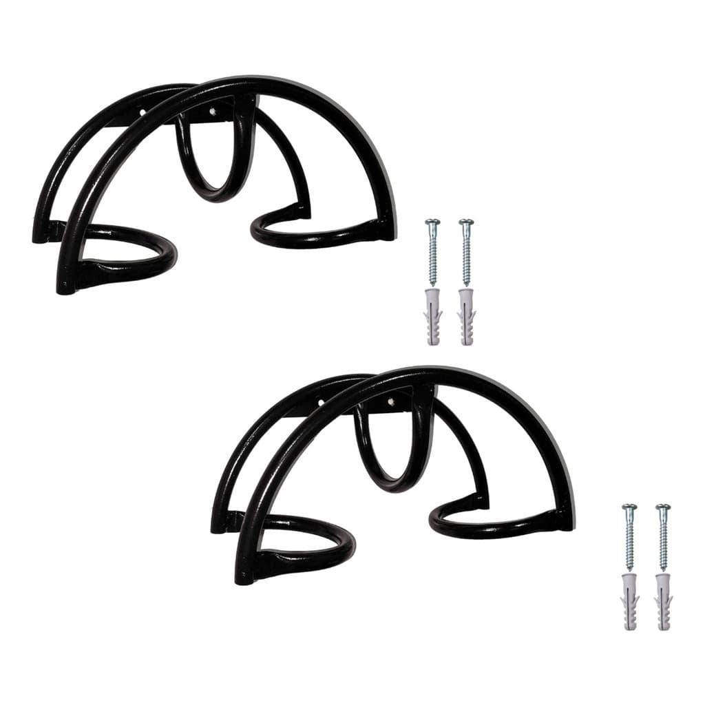 Kit 2 Suportes Fixos Mangueira Borracha Jardim Meia Lua Aço