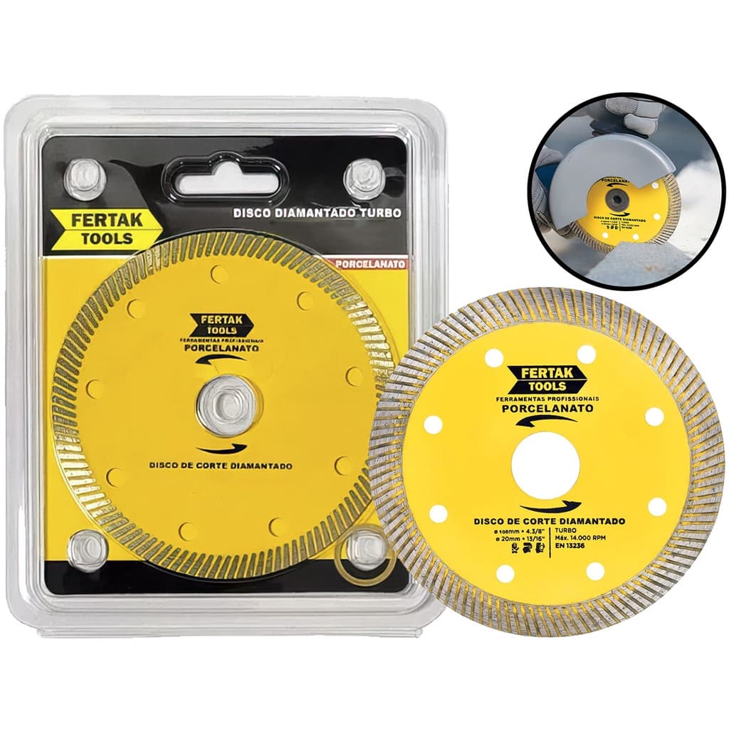Disco De Corte 105mm Para Porcelanato Corte Fino Fertak 280002