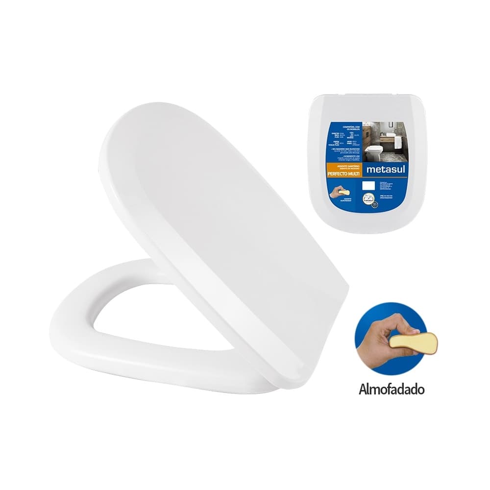 Tampa de Assento Vaso Sanitário Perfecto Multi Metasul Branco