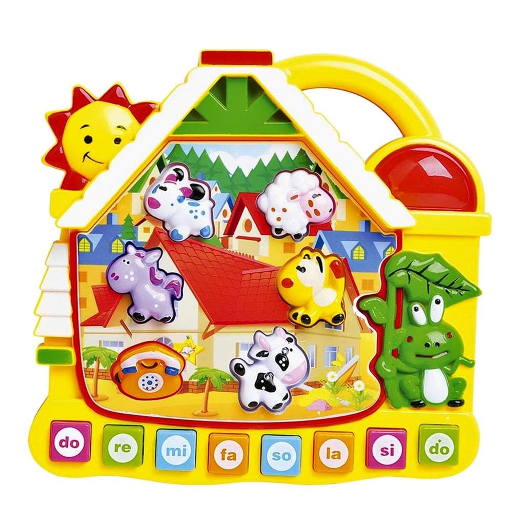 Brinquedo Para Bebes Aprendizado Com Luz Sons Dos Animais Aprenda Brincando Teclado Musical Dos Bichinhos - DM Toys