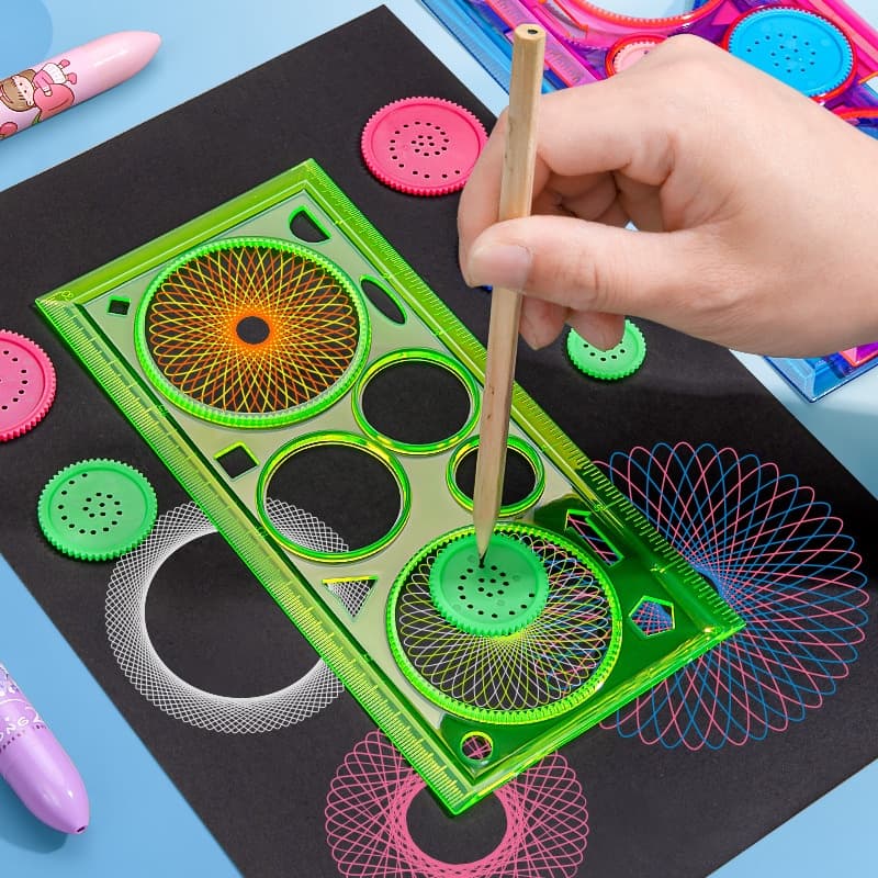 Régua Criativa De Caleidoscópio Estudantil Multi-Função Escala De Desenho 20cm De Plástico Conjunto Infantil Prêmio Gift