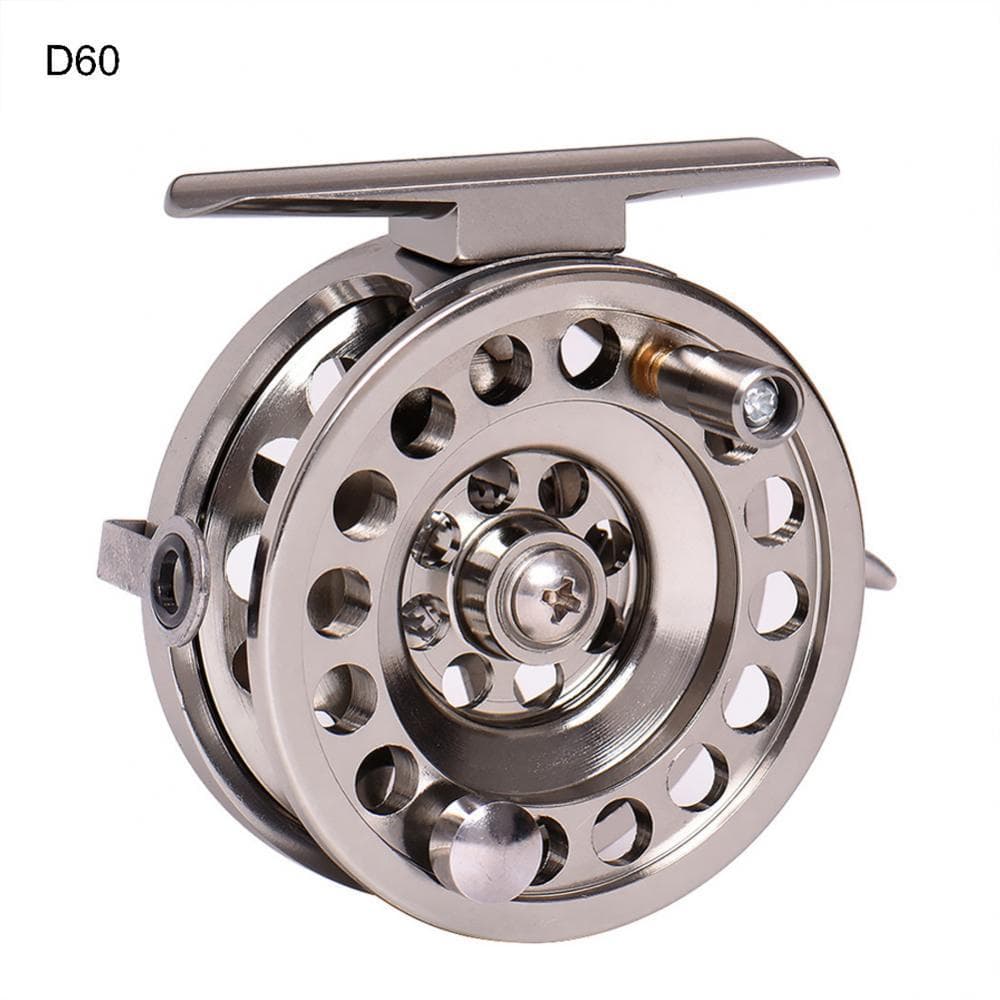 80 % HOT D50/D60 Ultralight CNC Alumínio 1 : 1 2 Rolamentos Carretel De Pesca Com Mosca De Gelo Mão Direita