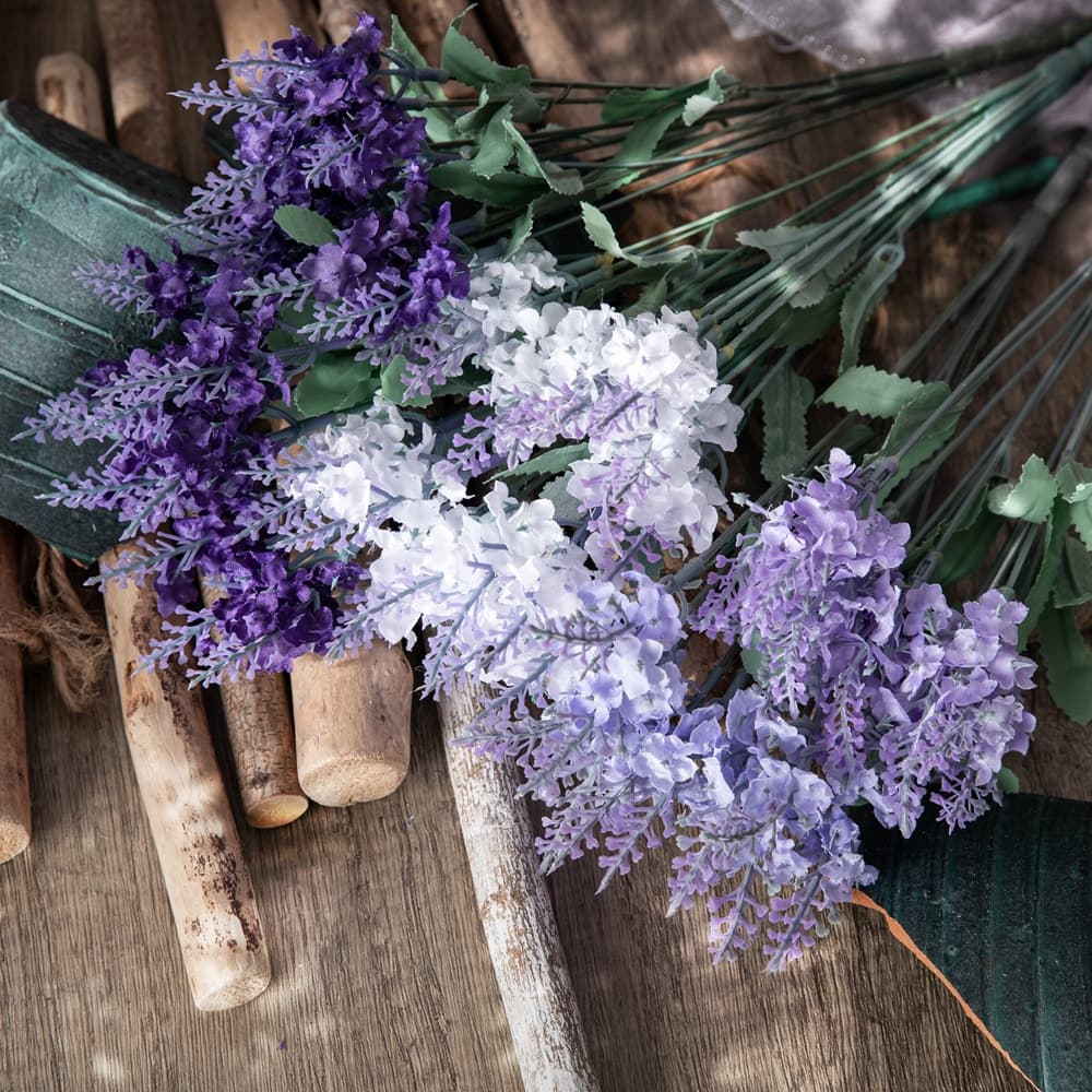 10 Cabeças Bouquet De Flores Artificiais De Lavanda Para Comércio Exterior Decoração De Casamento Jardim Doméstico
