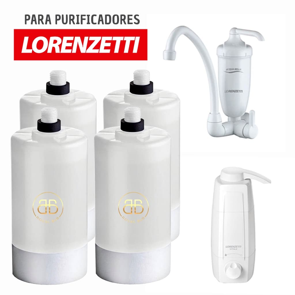 Kit 4 Refil Filtro Acqua Bella Vitale Rv-01 Compatível Lorenzetti