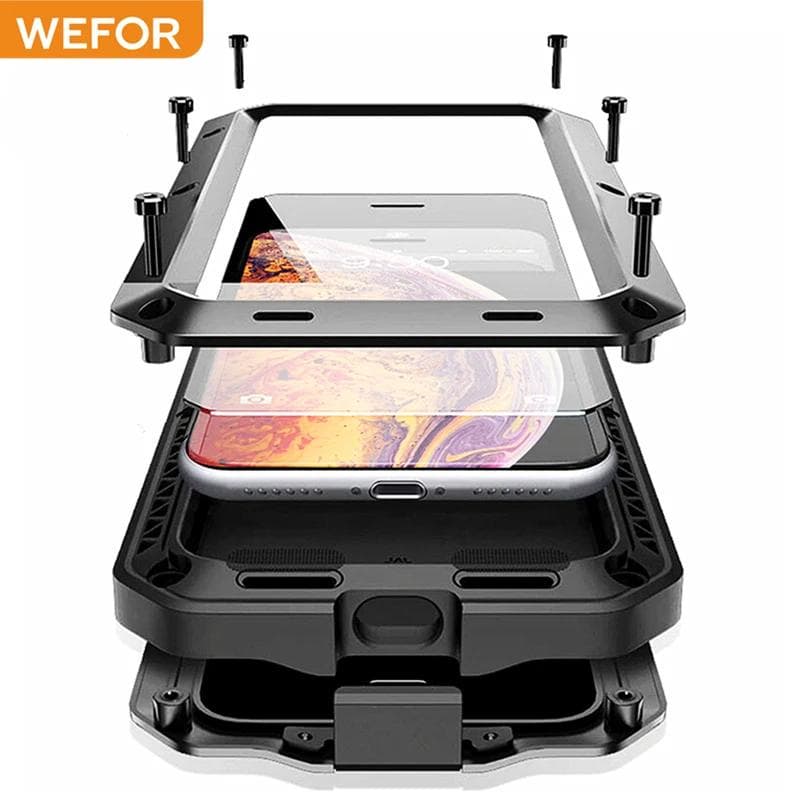 Armadura À Prova De Choque Metal Alumínio Caso De Telefone Para iPhone 17 16 15 14 13 12 11 Pro XS MAX XR X 7 8 6S Plus
