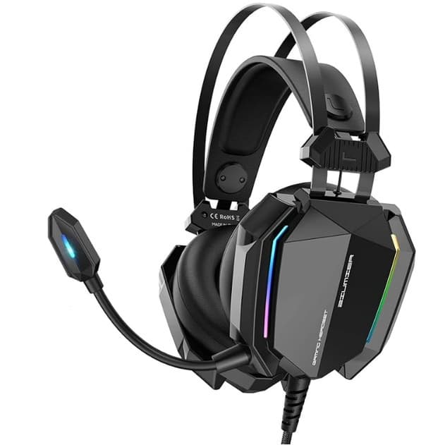 Fone de ouvido para jogos PC, PS4, PS5, Xbox One, Xbox Series X & S, Switch, Mobile,  tomada de áudio de 3,5 mm, microfone com isolamento de ruído, som surround baixo