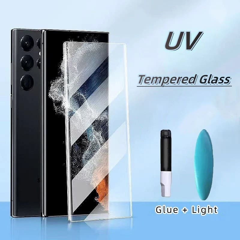 Vidro Temperado Para Samsung S25 S24 S23 S22 Ultra UV Protetor De Tela Frontal