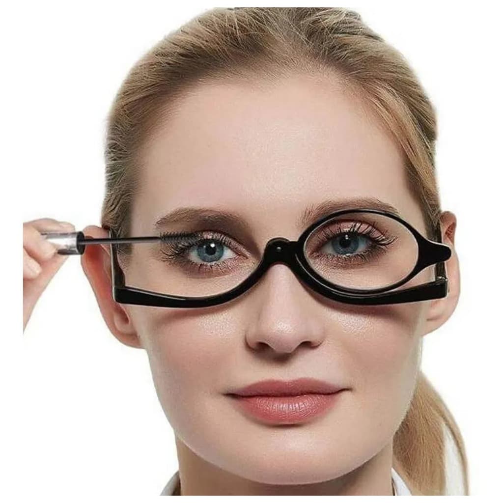 Óculos De Maquiagem Cilios Sobrancelha Com Grau Aumento Lentes Prontas Para Uso Presbiopia Lupa Make