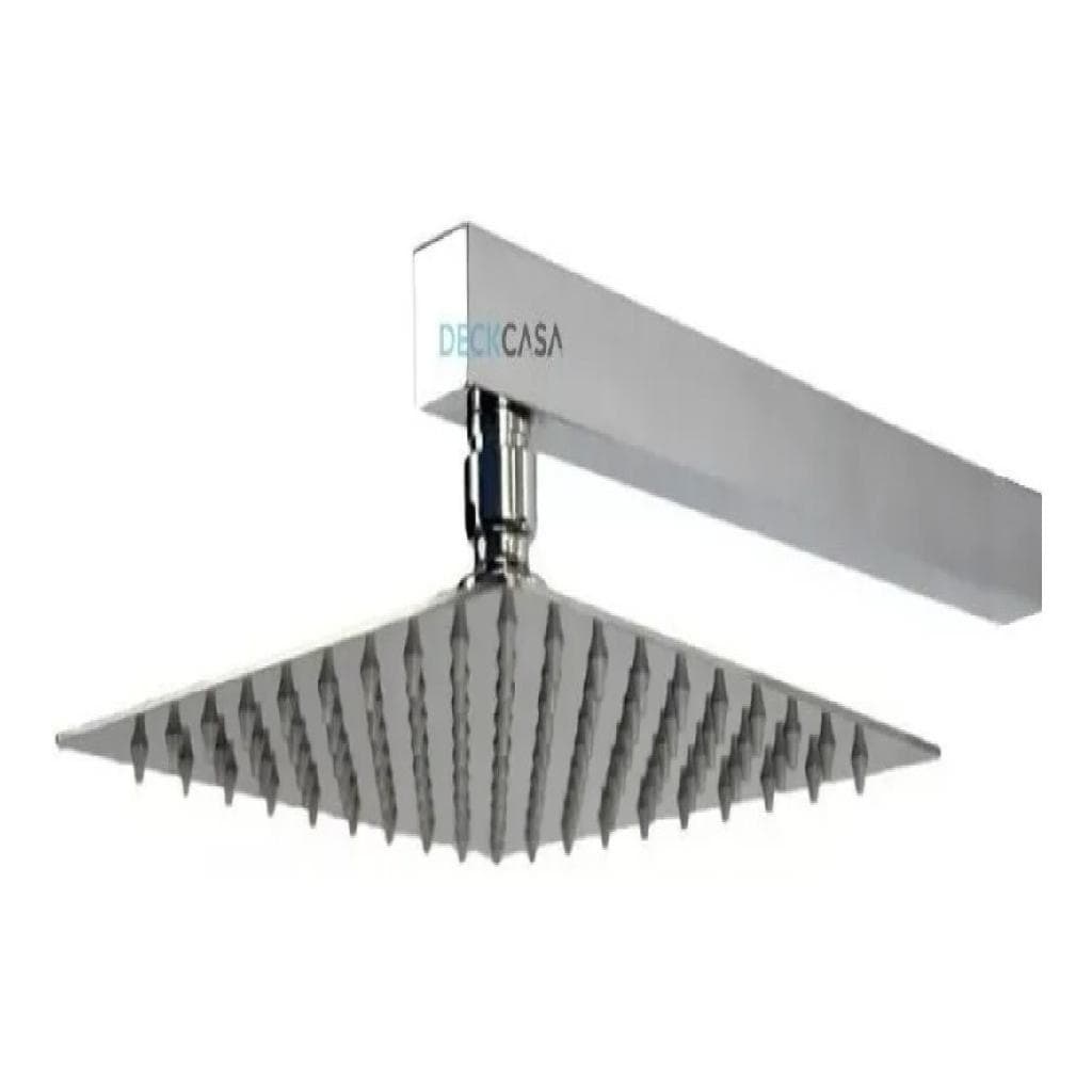Ducha Quadrada Luxo Inox 30cm Slim 30x30 Com Braço De Parede Prata