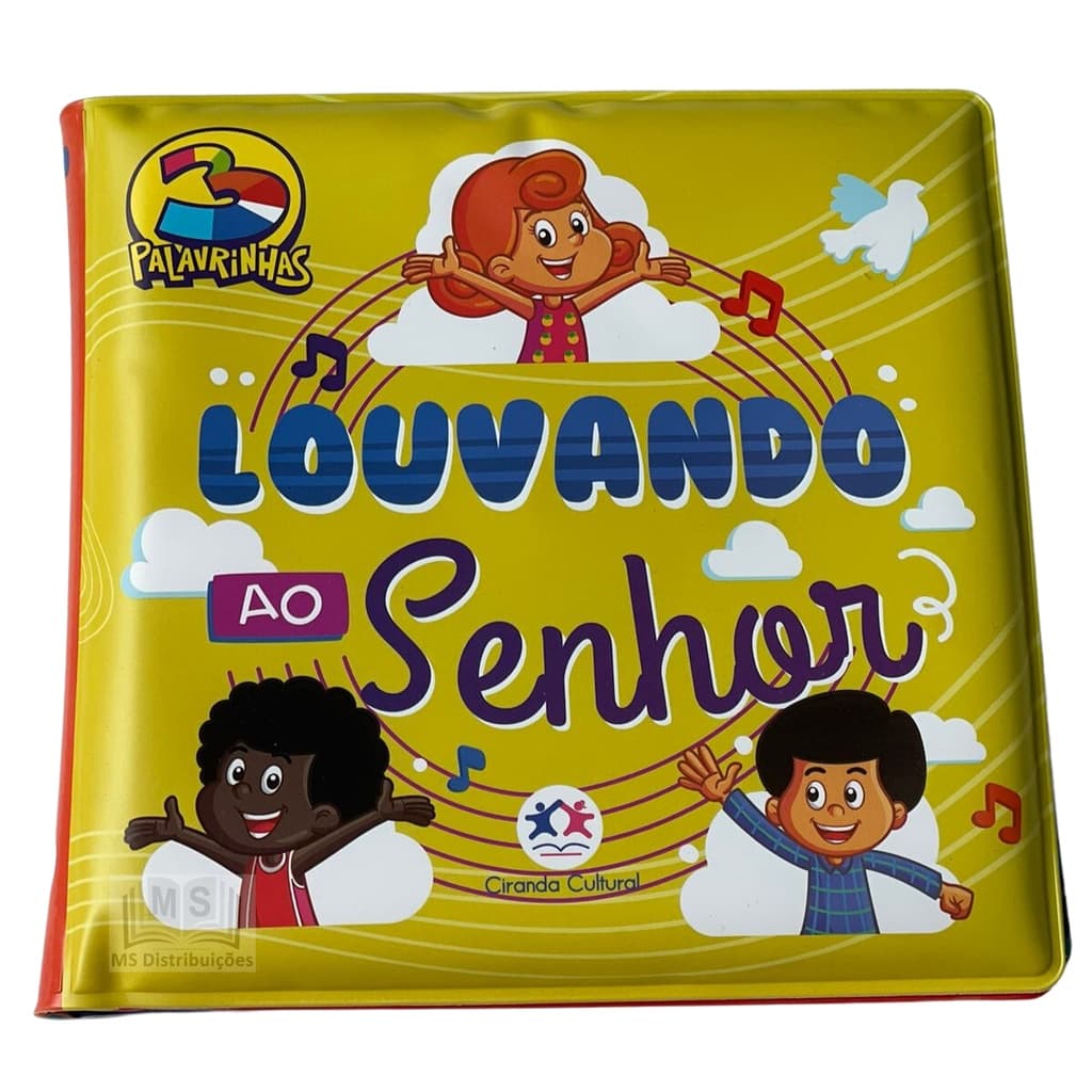 Livro Infantil de Banho Bíblico 3 Palavrinhas Louvando ao Senhor para Bebê