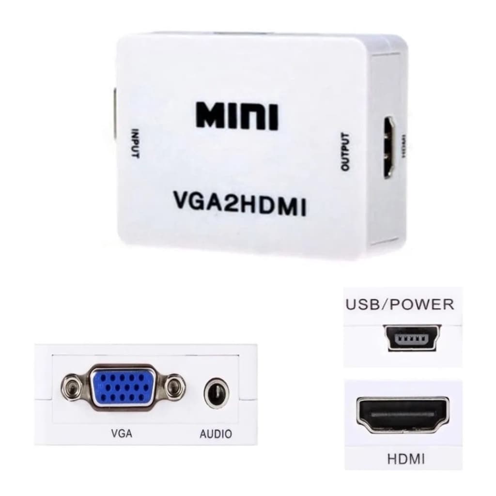 Conversor Vga Com Audio P2 Para Hdmi Full Hd Vga2hdmi Barato