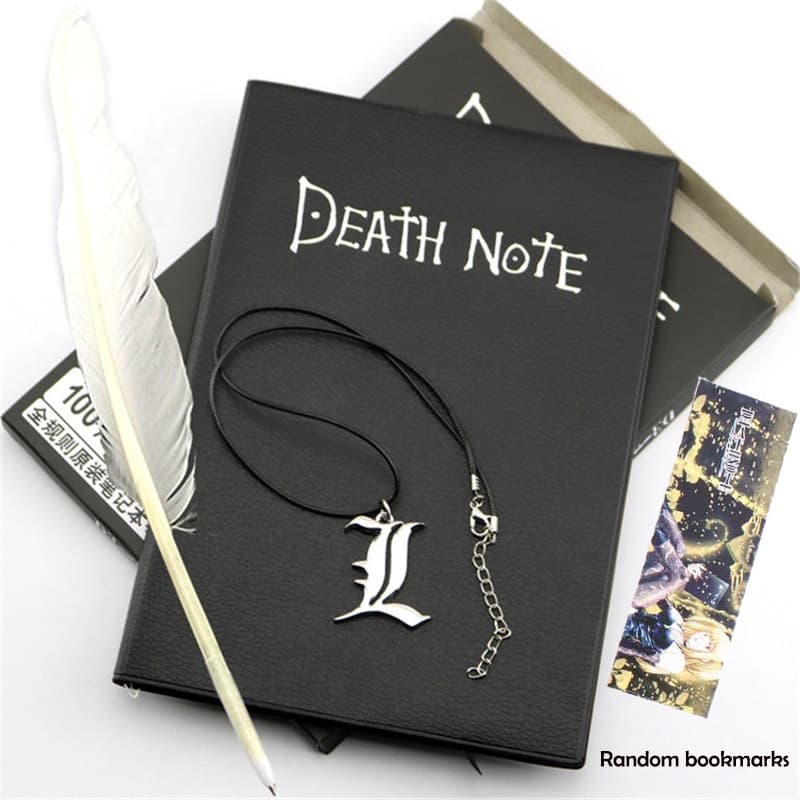Caderno De Notas De Óbito Temático De Anime 20,5cm * 14,5cm + Penas