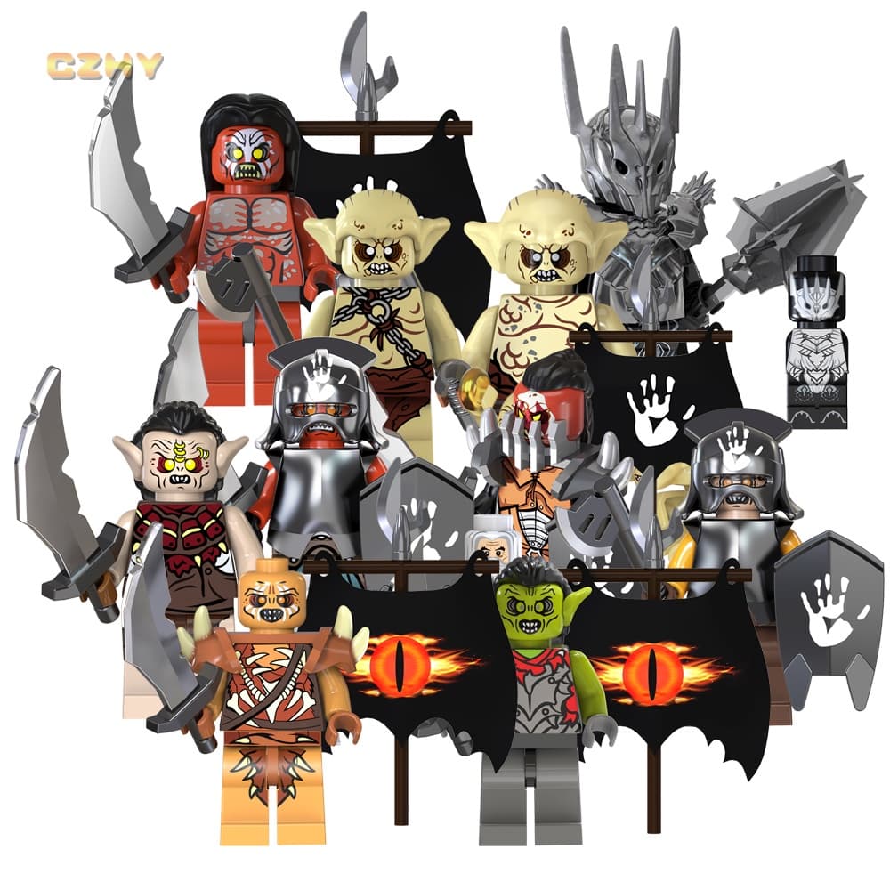 TV6402 Novel Rings ORCS Uruk-hai Goblin Sauron Tempos Medievais Bloco De Construção Tijolos Brinquedos Infantis