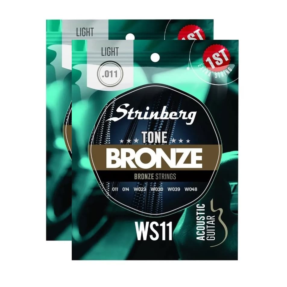 Kit 2 Jogos de Cordas Encordoamento Strinberg WS11 Violão Aço 011 WS-11