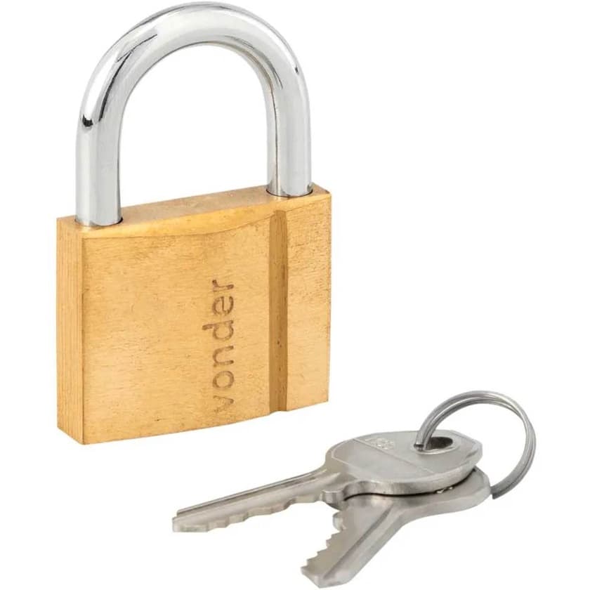 Cadeado de Latão Maciço Vonder 40 mm Dourado 2 Chaves