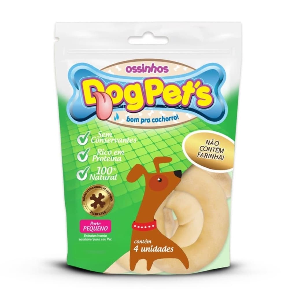 Osso para Cães DogPets Rosca 8cm Pacote com 4 unidades