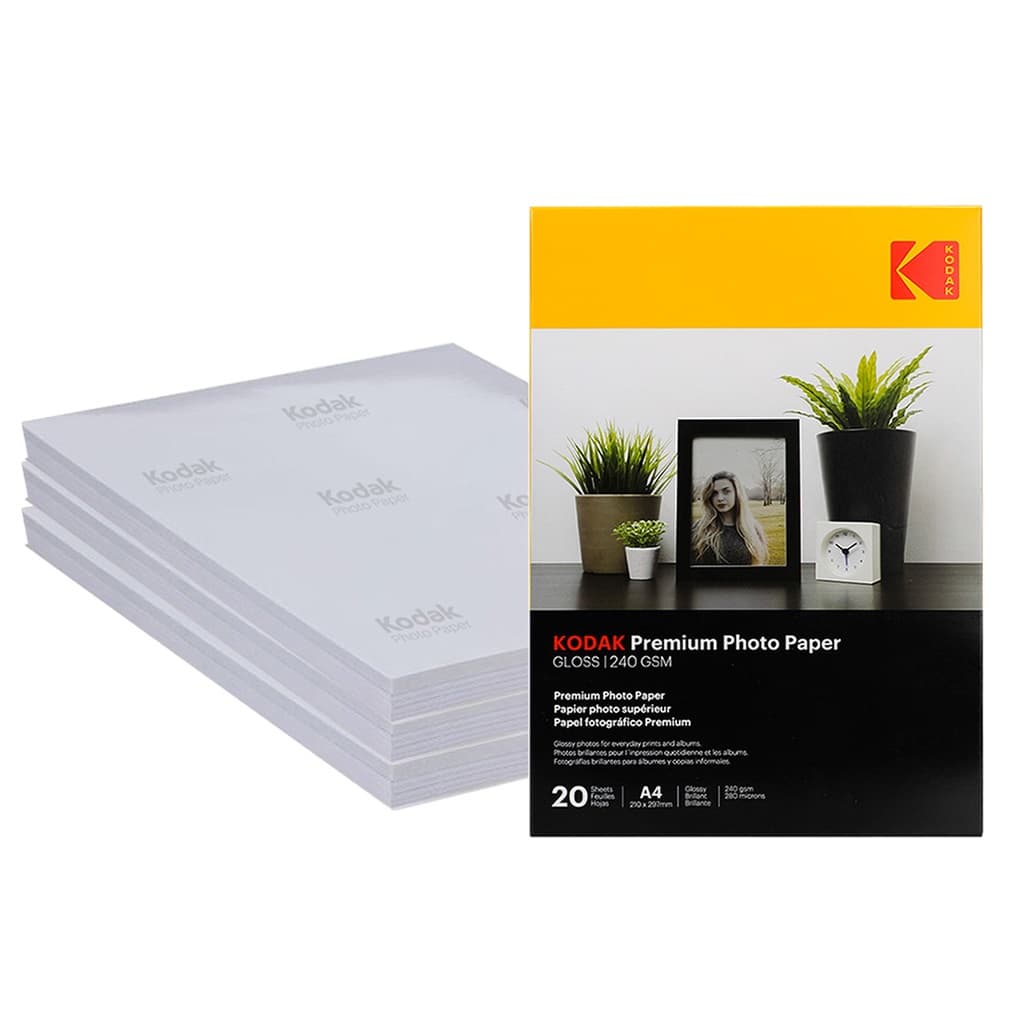 Papel Fotográfico A4 Premium Kodak 240g Gloss 100 Folhas