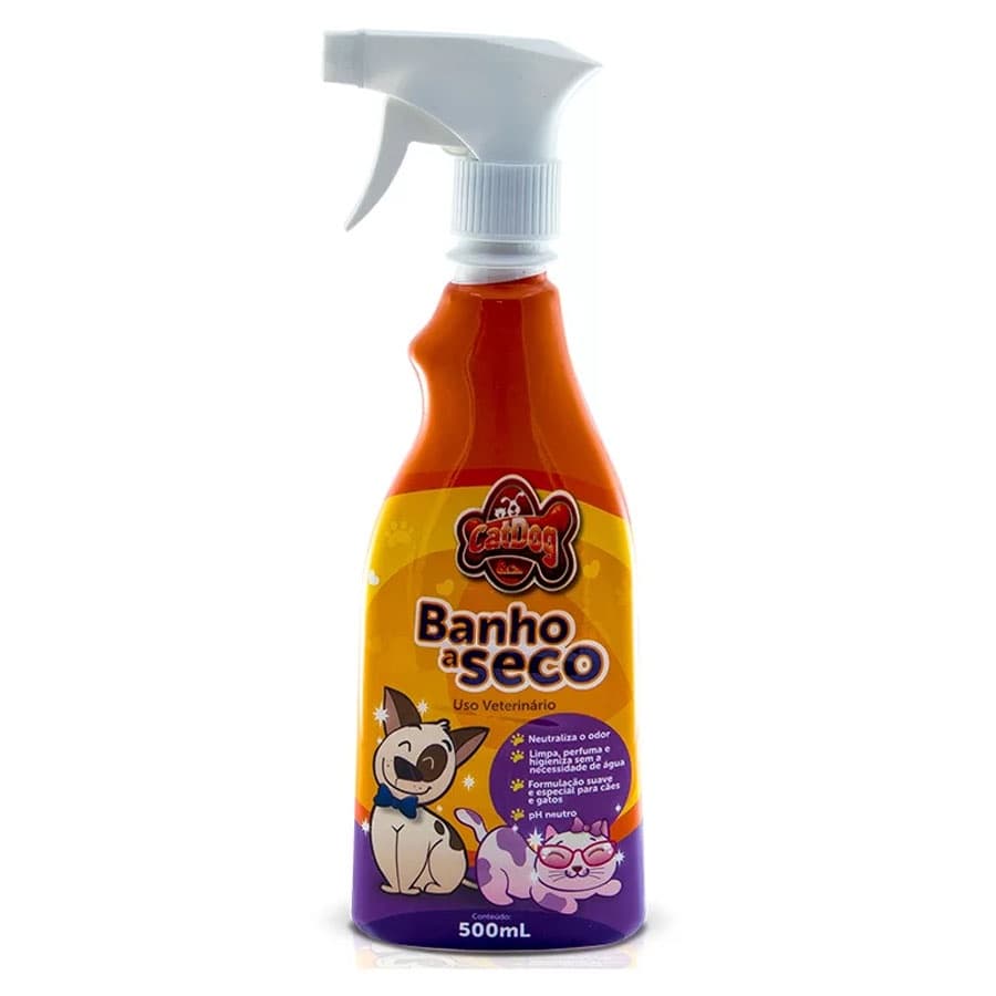 Banho a Seco Pet Cães e Gatos 500ml Spray Cat & Dog