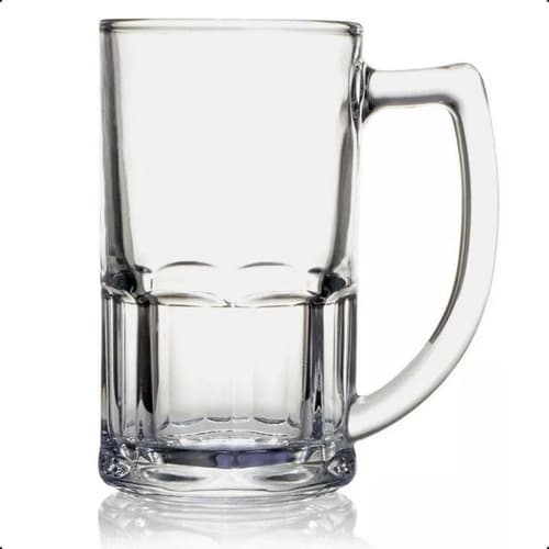 KIT 2 CANECAS CHOPP CERVEJA DE VIDRO 340 ML RESISTENTE