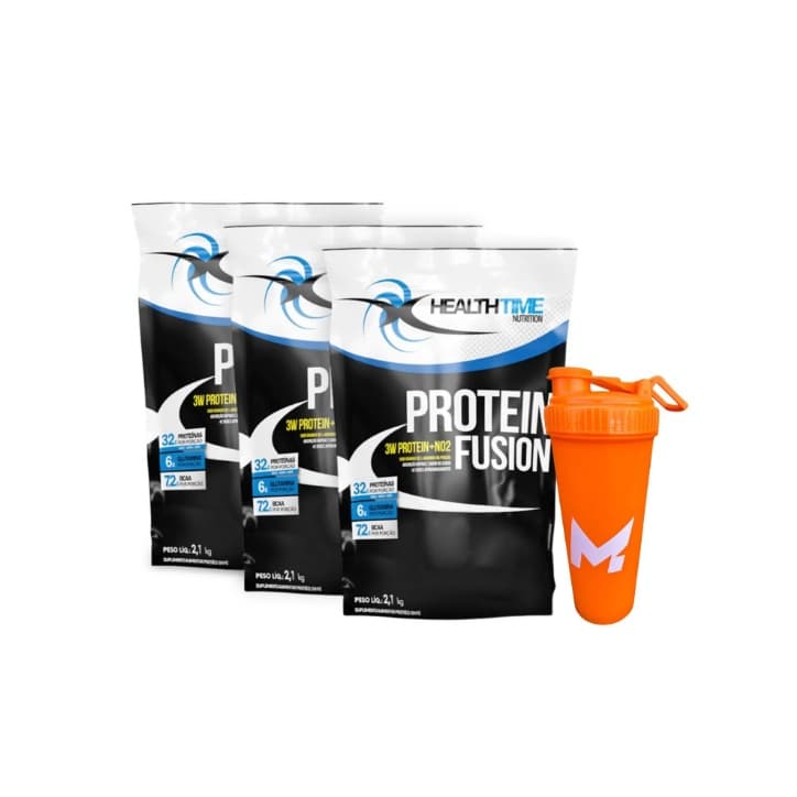 3x Whey Protein 3w Fusion Heath Time (6,3kg)  + Coqueteleira