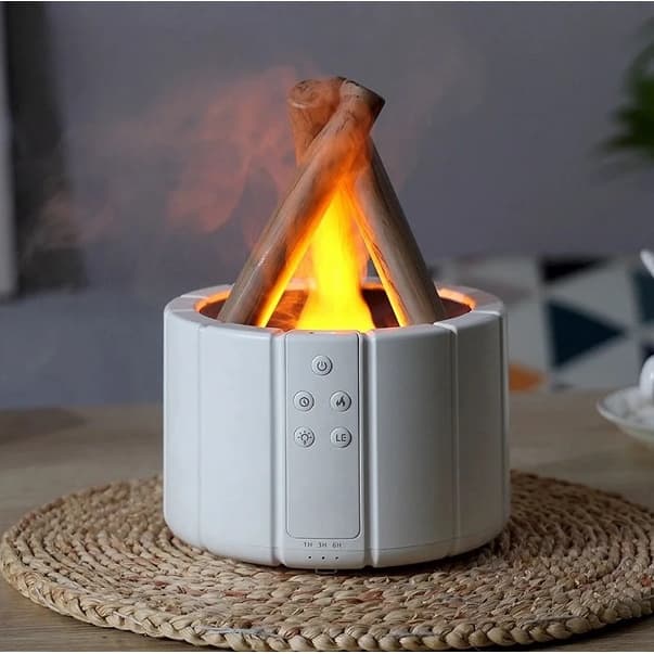 Difusor Umidificador Aromático Fogueira Led Controle Bivolt