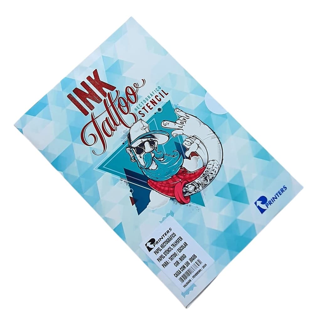 20 Folhas Papel Hectográfico Tattoo Cor Roxo Ink Tatoo