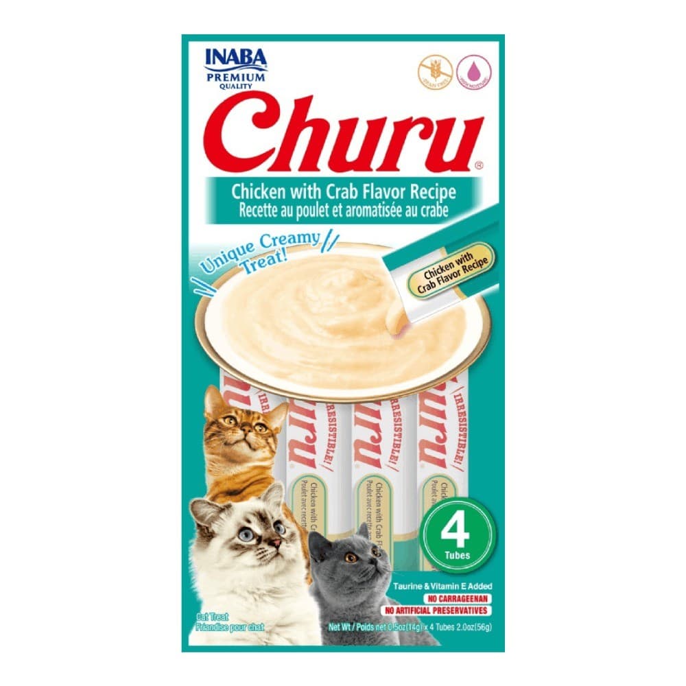 PETISCO CHURU GALINHA E CARANGUEIJO PARA GATOS 56G