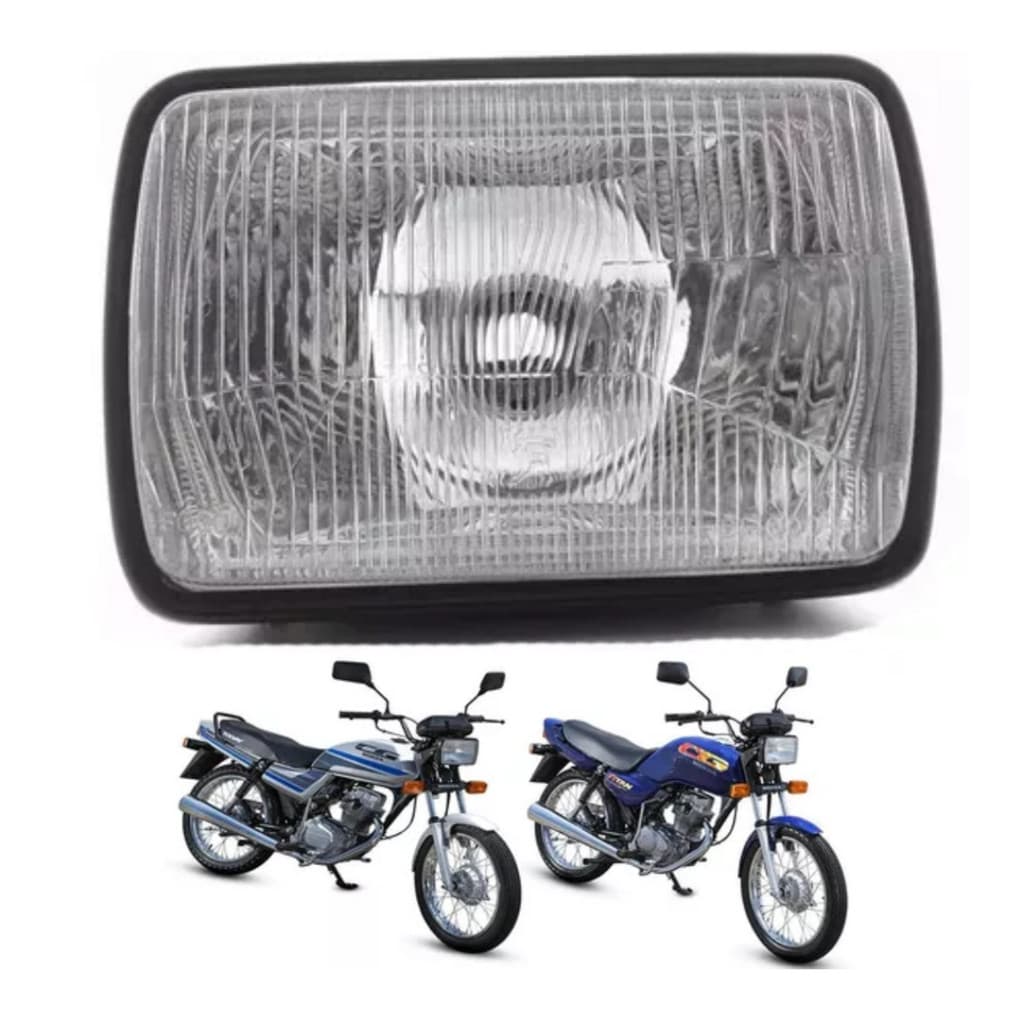 Farol Bloco Óptico Da Motocicleta Cg 125 Today 125 Titan 125 Até 1999 Aro Preto Lampada Pilotagem Iluminação