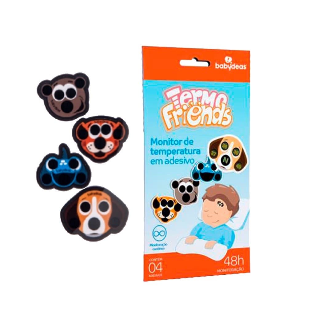 Termômetro Adesivo Infantil - Kit com 4 Adesivos Descartáveis Termo Friends Babydeas