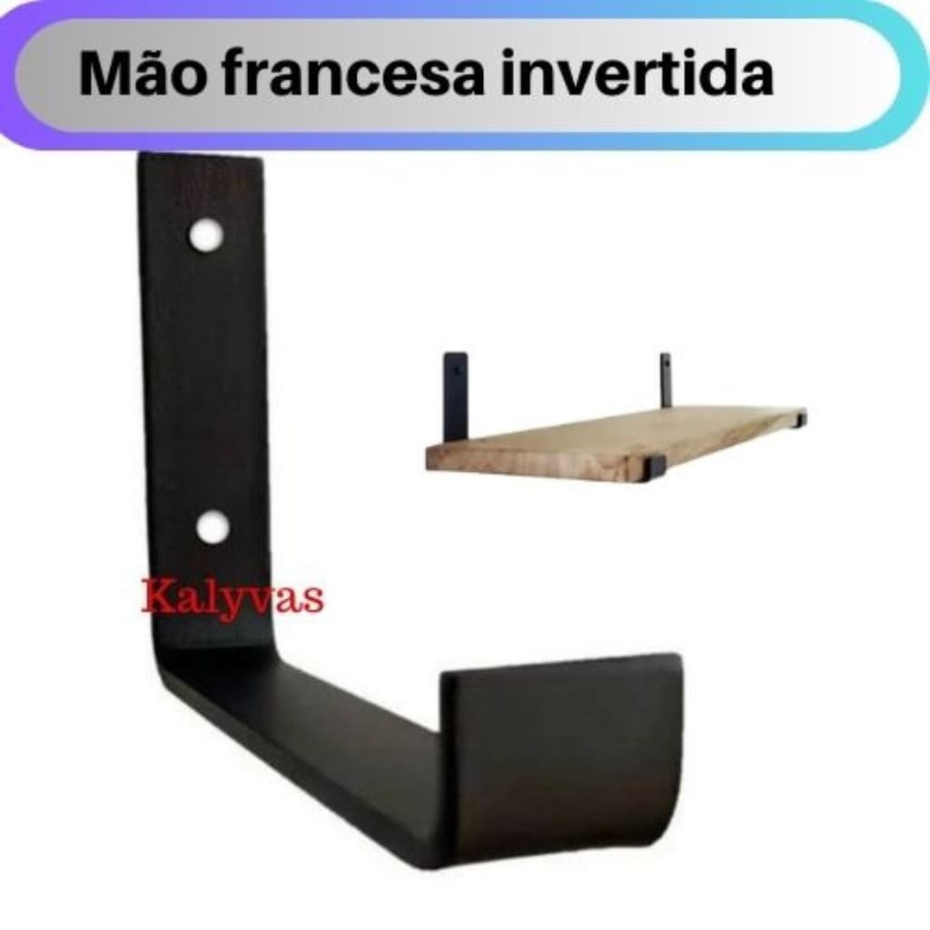 MÃO FRANCESA INVERTIDA 10CM - 10 PEÇAS SUPORTE PRATELEIRA