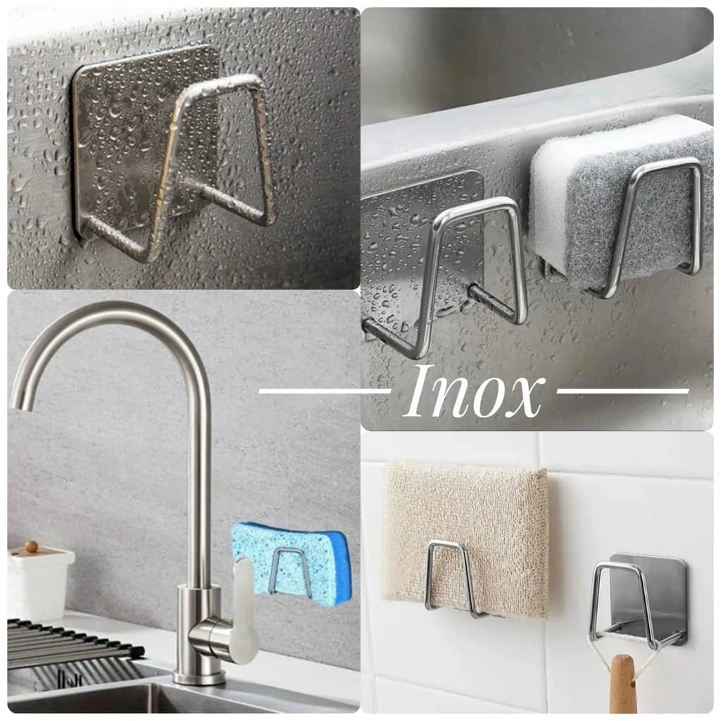 Suporte Porta Esponja Bucha Inox Para Pia Cozinha