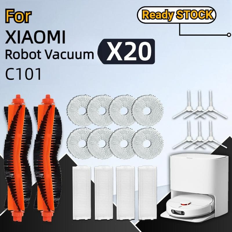 Para Xiaomi Robô Vácuo X20 C101 Acessórios De Substituição Principal Escova Lateral Filtro Mop Titular Capa Caixa Poeira