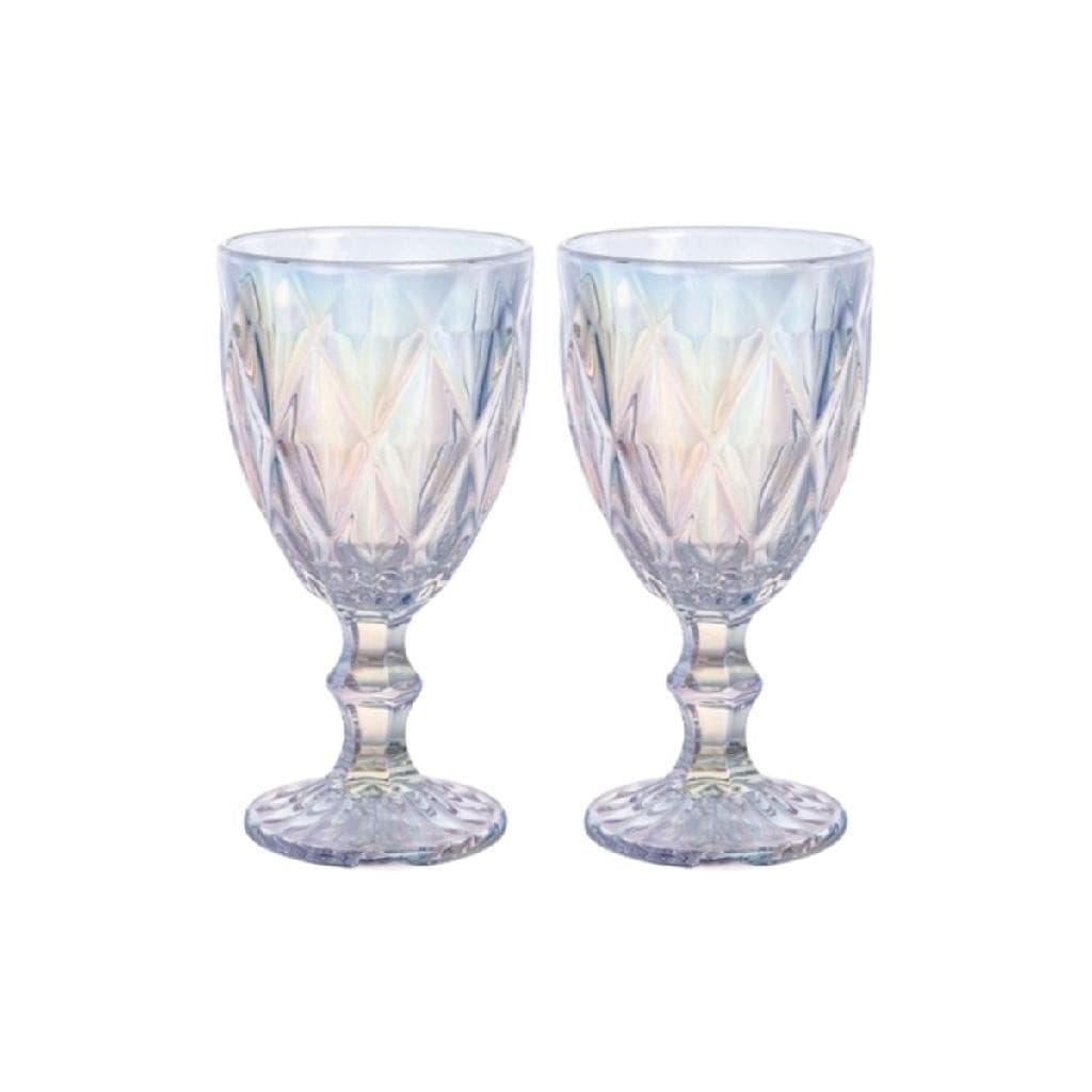 Jogo de taça diamond Vidro Água Suco Vinho - Furta cor 340ml