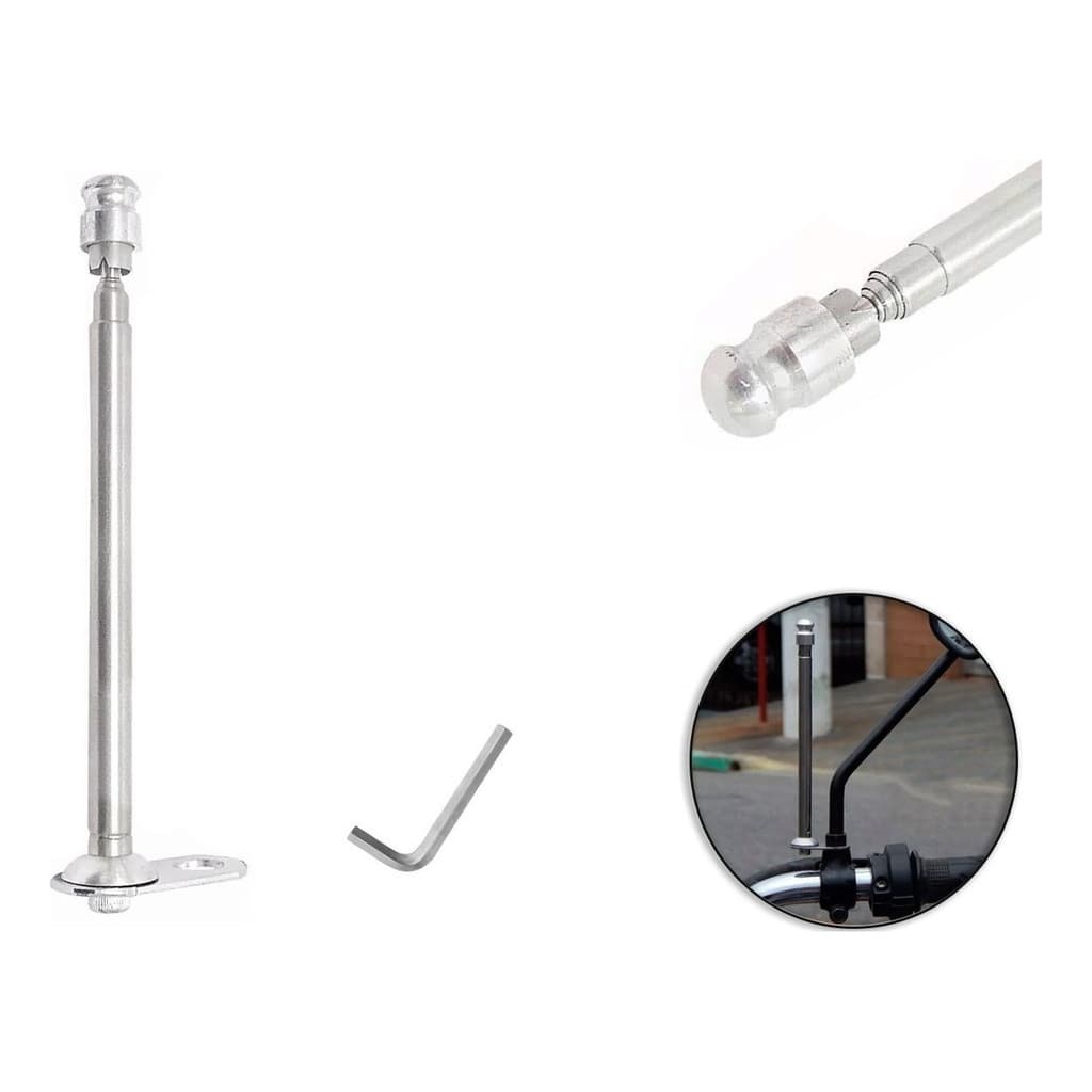Antena Corta Pipa 7 Estágios Fixo Retrovisor Moto Bike Prata Universal