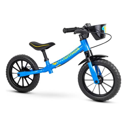 Bicicleta Aro 12 Infantil Equilíbrio Azul Sem Pedal Nathor