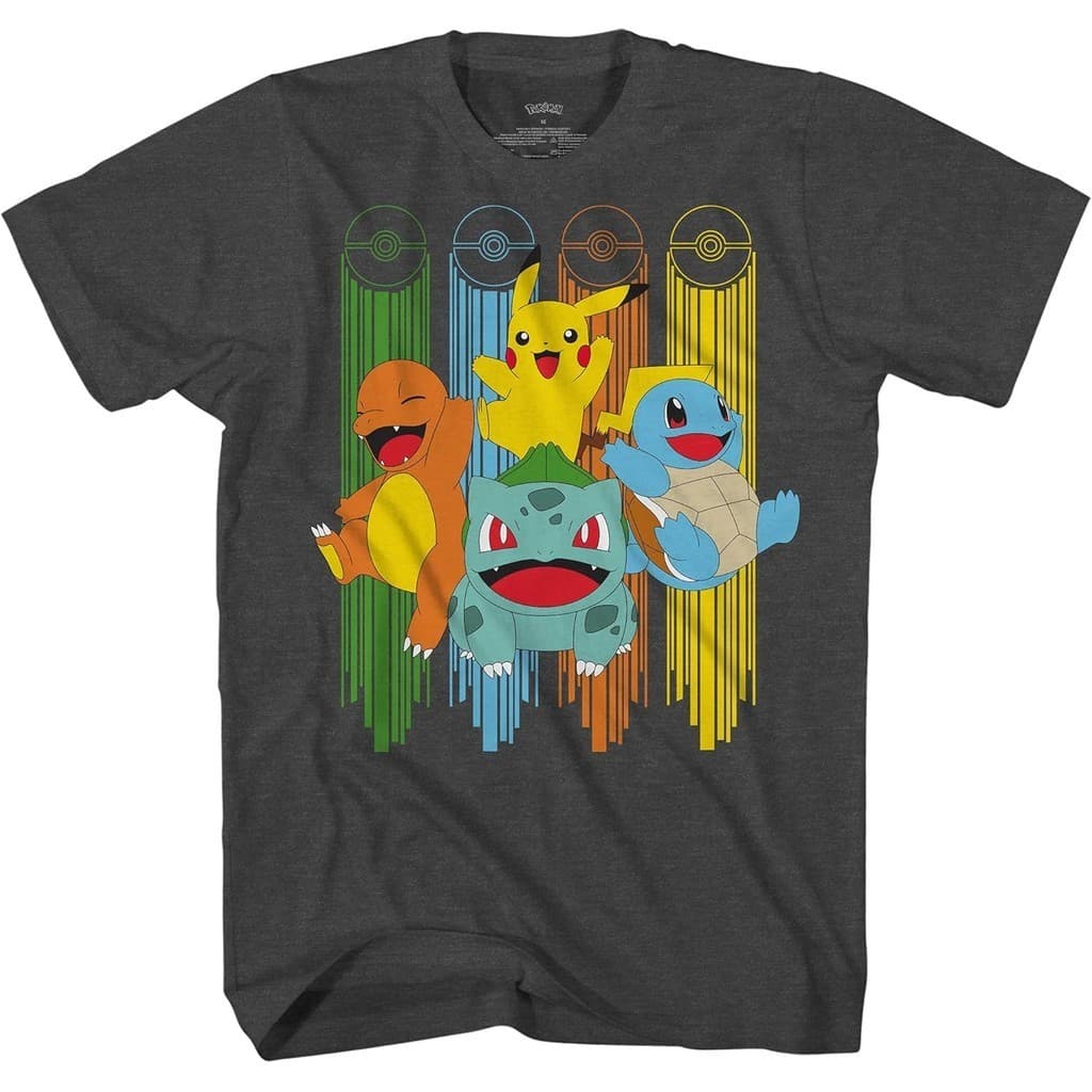 Camiseta de algodão Crewne para meninos Pokémon