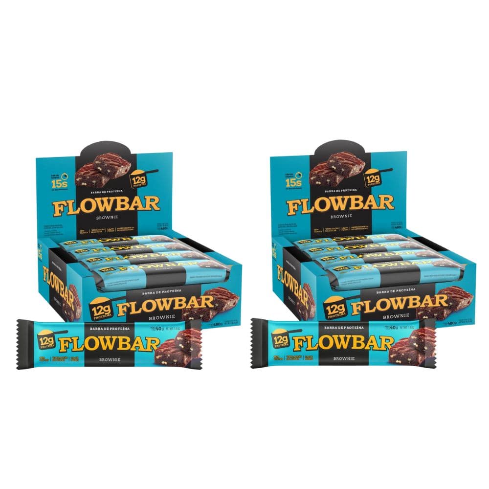 Kit 2 cxs - 24 Barrinhas Proteína Brownie Flowbar