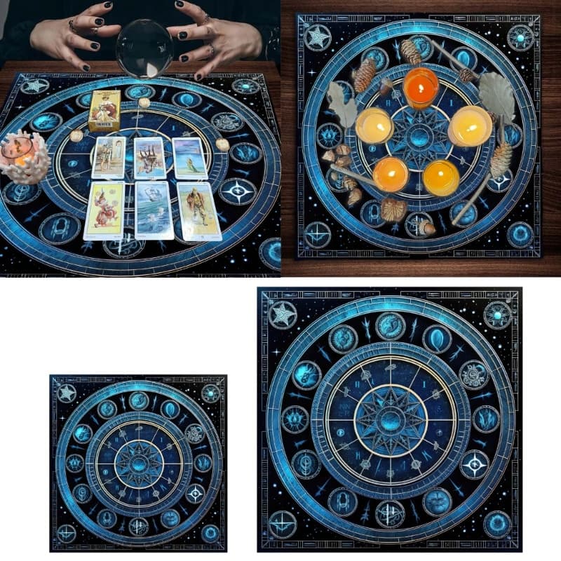 TO Capa De Mesa Astrologia Oracles Game Mat Forma Quadrada Pêndulo Altar Toalha
