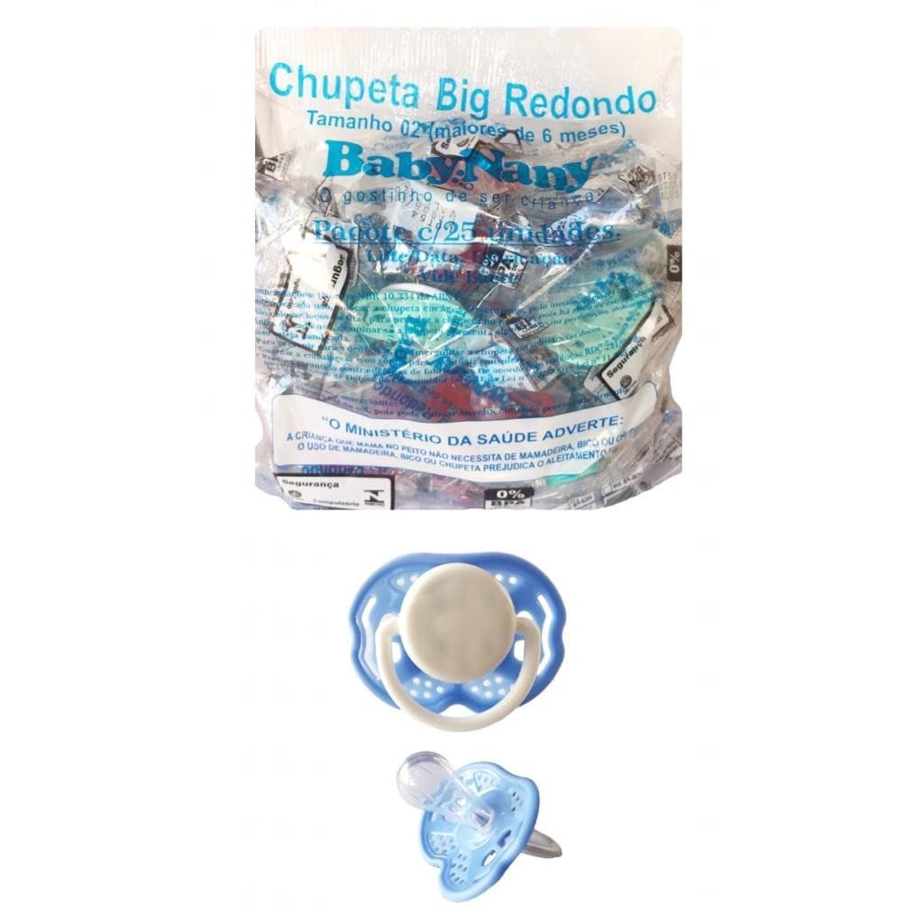 Chupeta big bico redondo 10 unidades Azul Baby Nany