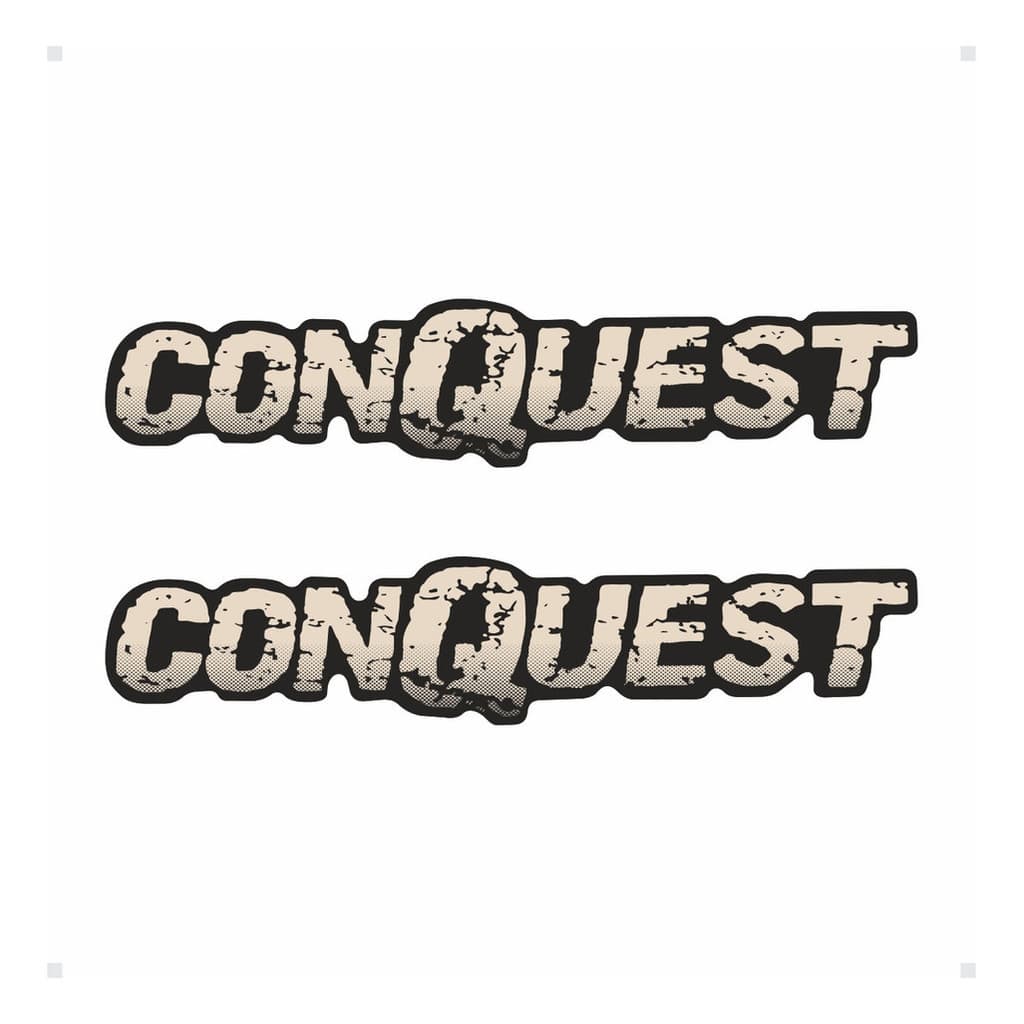Par De Emblemas Conquest Montana Adesivo Resinado