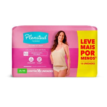 Roupa Íntima Plenitud Femme P/M Absorção Moderada 16unds