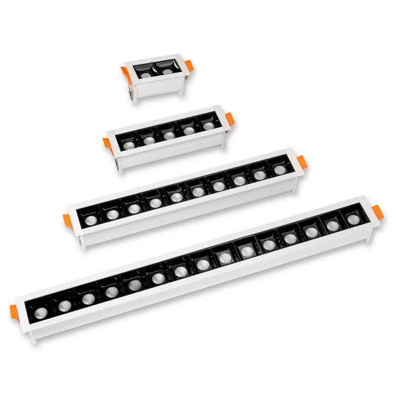 Linha LED Downlight Recesso Retângulo Grade Lâmpada Do Teto 4W 10 20 30 AC85 ~ 265V Spot Light Para Casa Loja Decoração