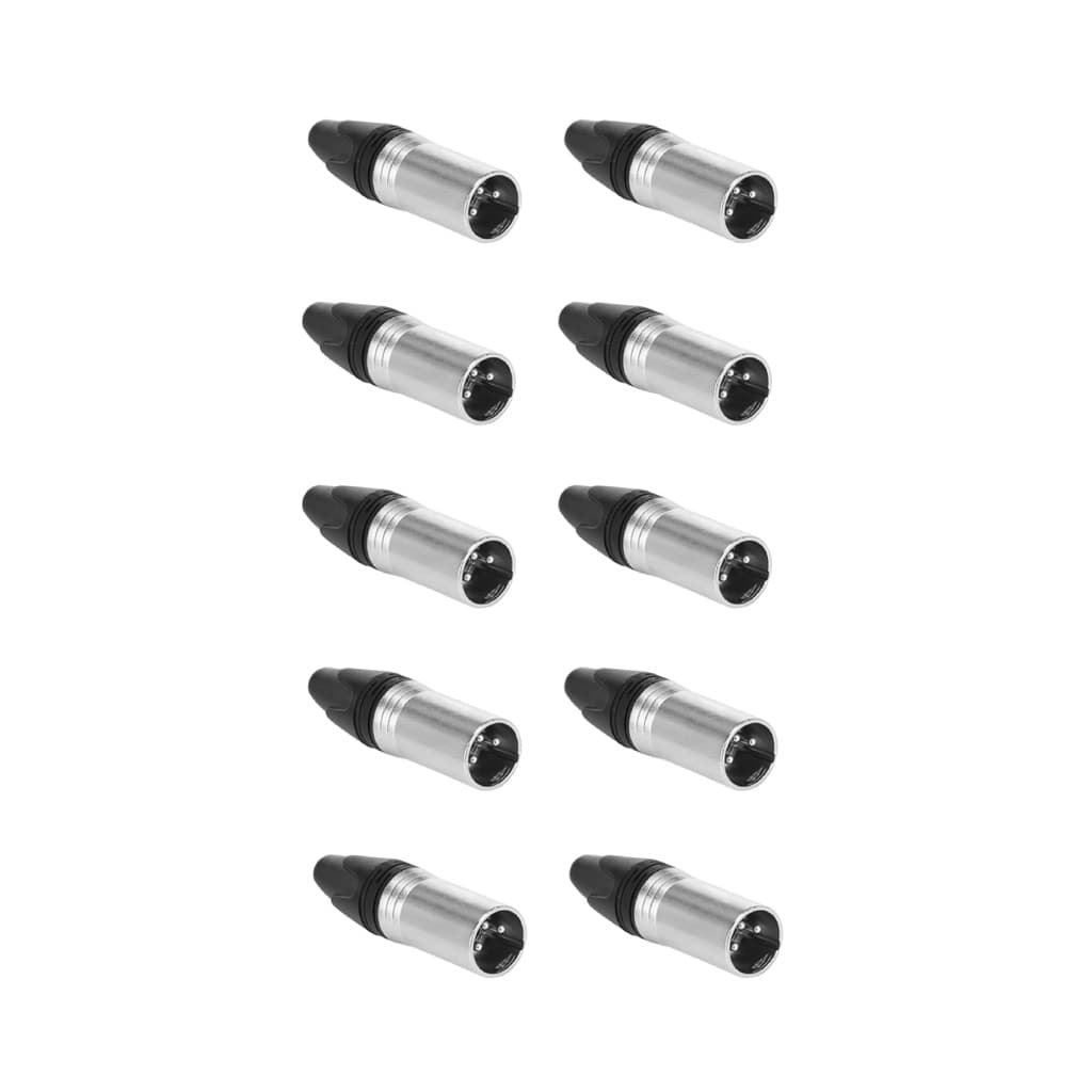 Kit 10 Conectores MGS Plug Xlr Linha Macho