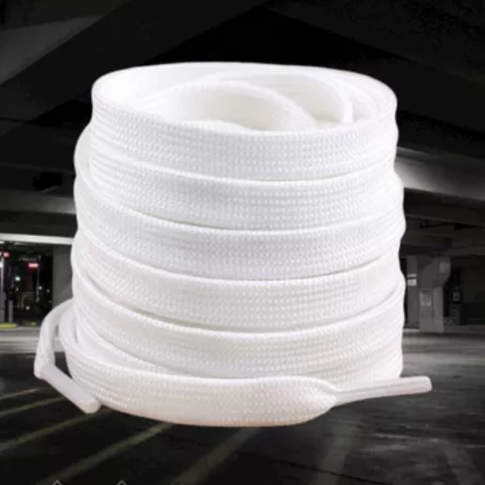 Pares Cadarço 140cm Achatado Chato Branco