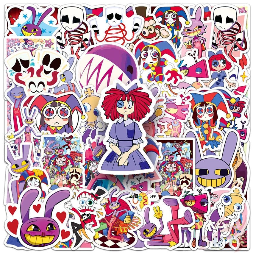 ❉ Os Incríveis Mini Adesivos Digitais De Circo 50 Pçs/Set À Prova D'água DIY Moda Decalques Doodle