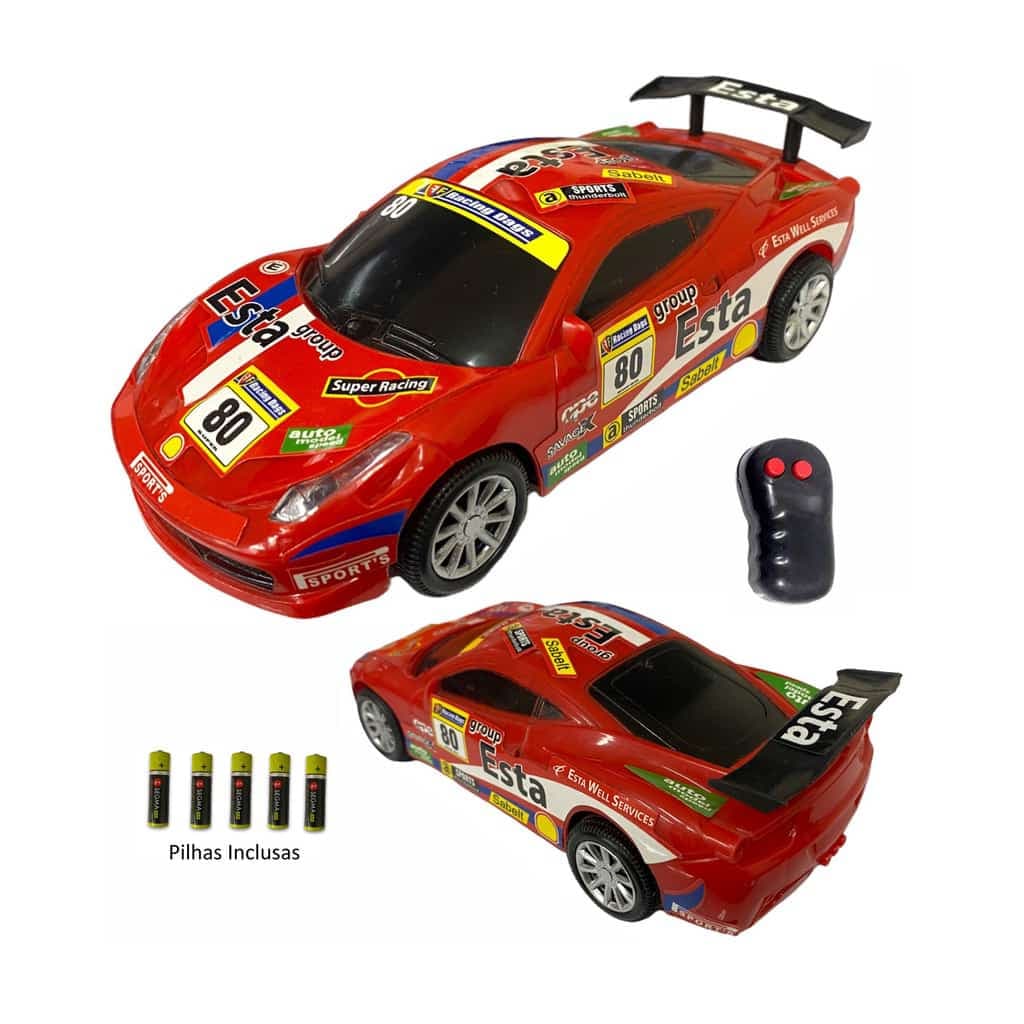 Carrinho controle remoto total 4 funções com luz escala 1:24