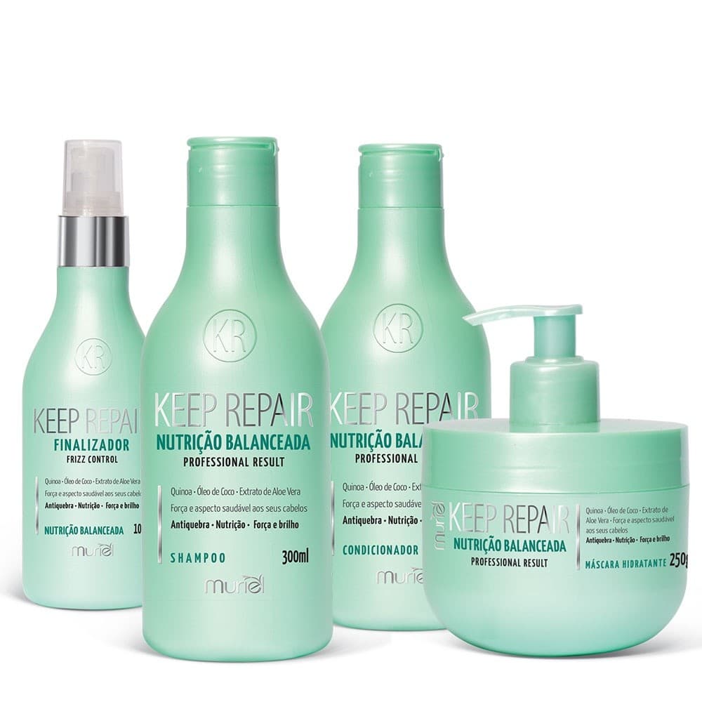 Kit Profissional c/Shampoo+Condicionador+Máscara+Finalizador-Keep Repair-NUTRIÇÃO BALANCEADA-Muriel