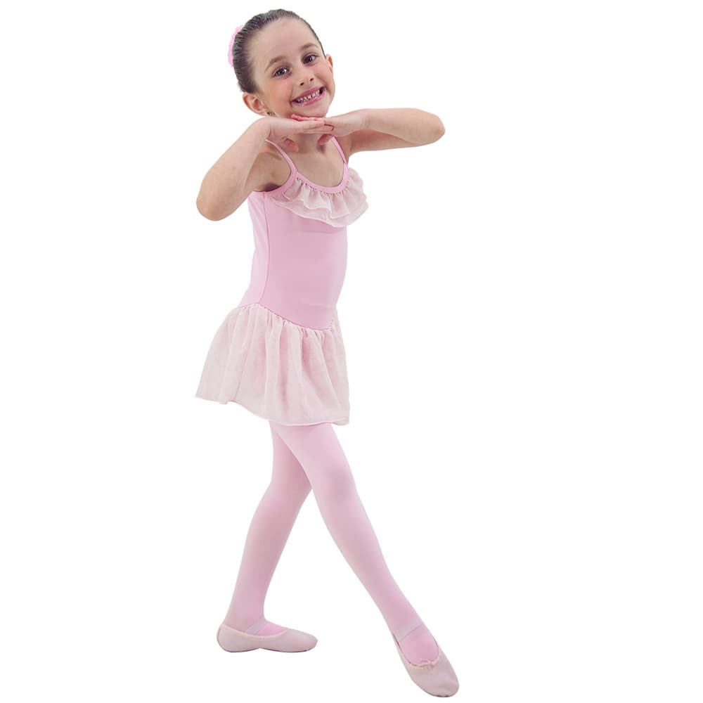 Collant Body Infantil Poliline com Saia Crepe Sonho de Bailarina