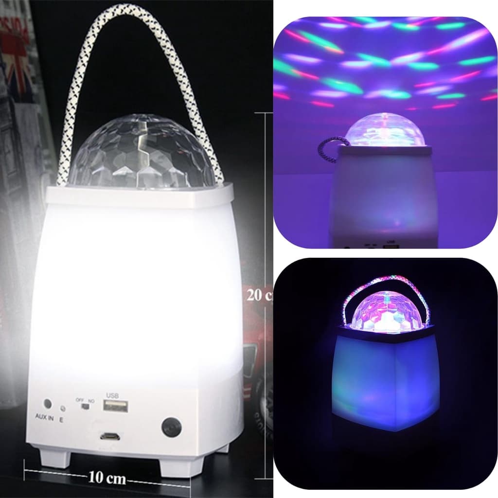 Lampião Lâmpada musical bluetooth com leds colorido globo de festa Recarregavel